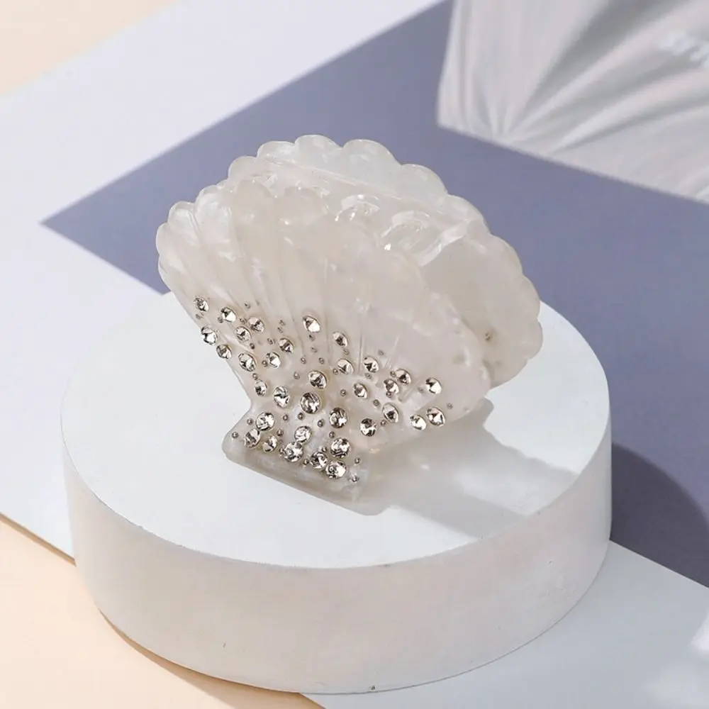 

Acrylic Shell Hair Claw Elegant Rhonestone Hair Accessories Shell Crab Clip Hairpin Headwear Shell Shape Claw Clip Party