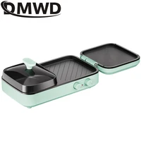 DMWD Multifunctional Electric Hotpot 2 in1 Barbecue Machine Grill Shabu Frying Pan Electric Baking Tray Non-Stick BBQ Grill 1