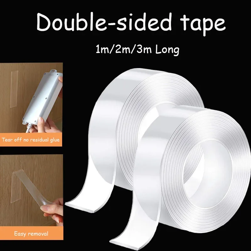 

Transparent self-adhesive reusable traceless water washable waterproof double-sided heat-resistant bathroom home decoration tape