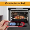 Dual-Probe Waterproof Digital Food Kitchen Thermometer For Oven Meat Cooking Grilling With Rotating LCD Screen Alarm Function 3