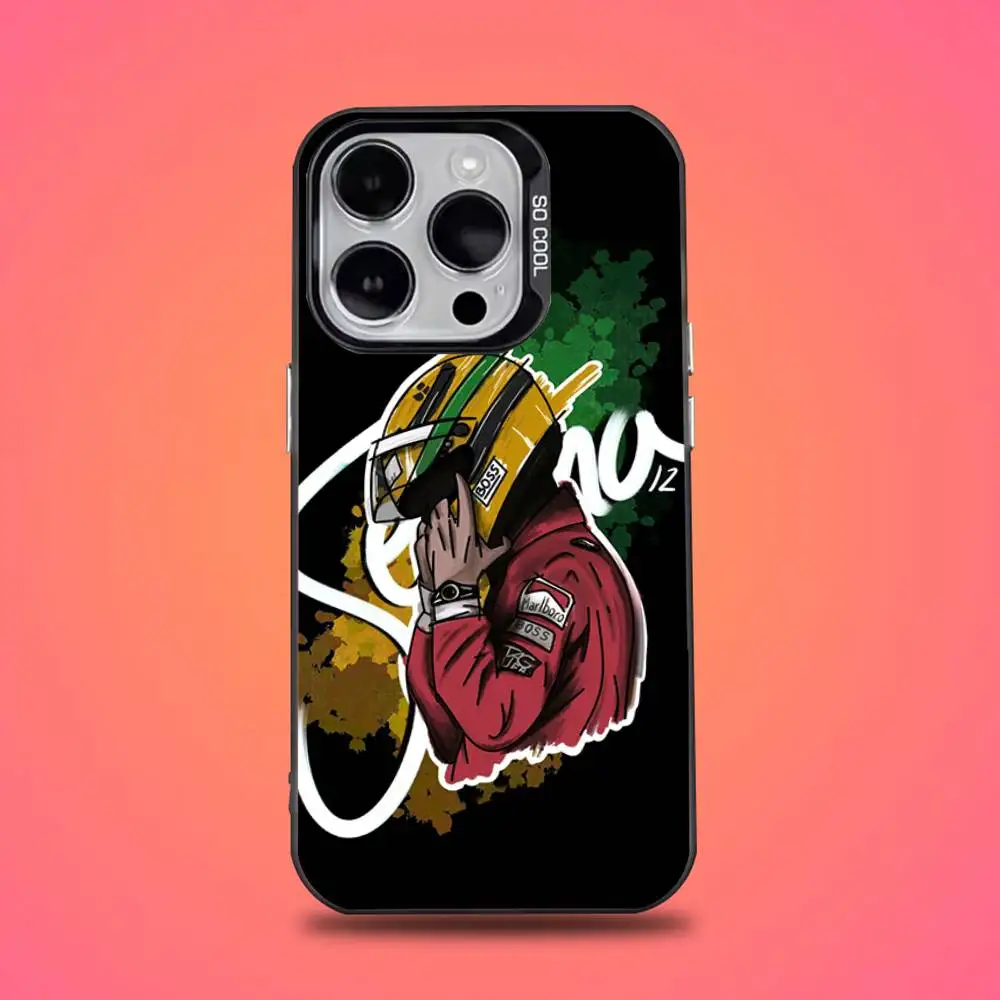 Racing Legend Ayrton Senna Black Matte Anti-Fall Phone Case