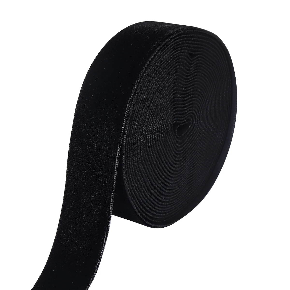 5-10 Yards/Rolle Samtband in Schwarz und Weinrot, einseitig beflockt, für DIY-Weihnachtsbasteleien, Geschenkverpackungen und Dekoration. – Detail 9