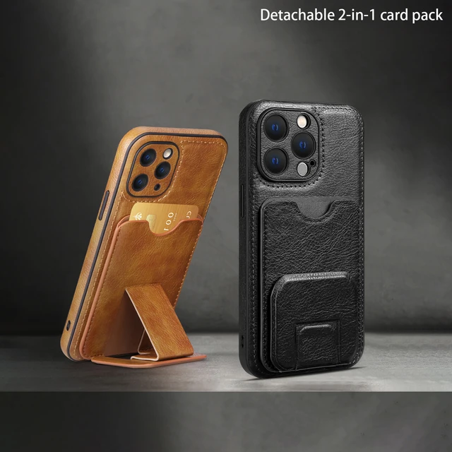 Leather Wallet Magnetic Detachable Phone Case - 2 1 Magnetic Leather Case  Iphone - Aliexpress