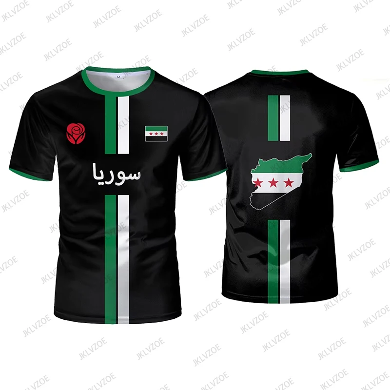 Summer New Syria Football Jersey Women Men Sports T-shirts Street Soccer Uniforms Casual Syrian Flag Graphic Oversized Tops 4