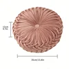 Velvet Pumpkin-Shaped Throw Pillow Soft, Round, Solid Color, Dandelion Pattern, Sofa and Office Decor, Home Accent Cushion 3