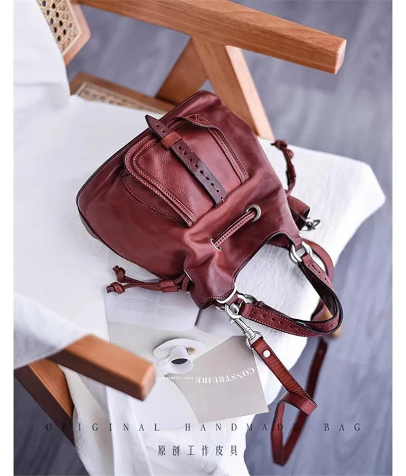 PNDME Vintage Nischendesign handgemachte echtes Leder Damenhandtasche Outdoor täglich Pendeln Luxus Rindsleder Damen Umhängetasche – Detail 14