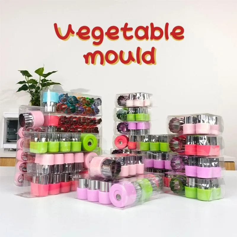 12 Vegetables Cutter Heart Shape Cartoon Shape Vegetables Mould Cookie Kid Food Cutters Sandwiches Fruit Cutting Kitchen Gadgets