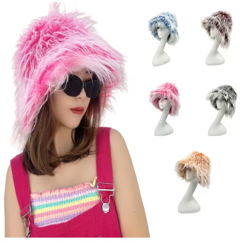 

Thick Furry Hairband Fluffy Faux Fur Women Girl Fur Hat Winter Outdoor Hats