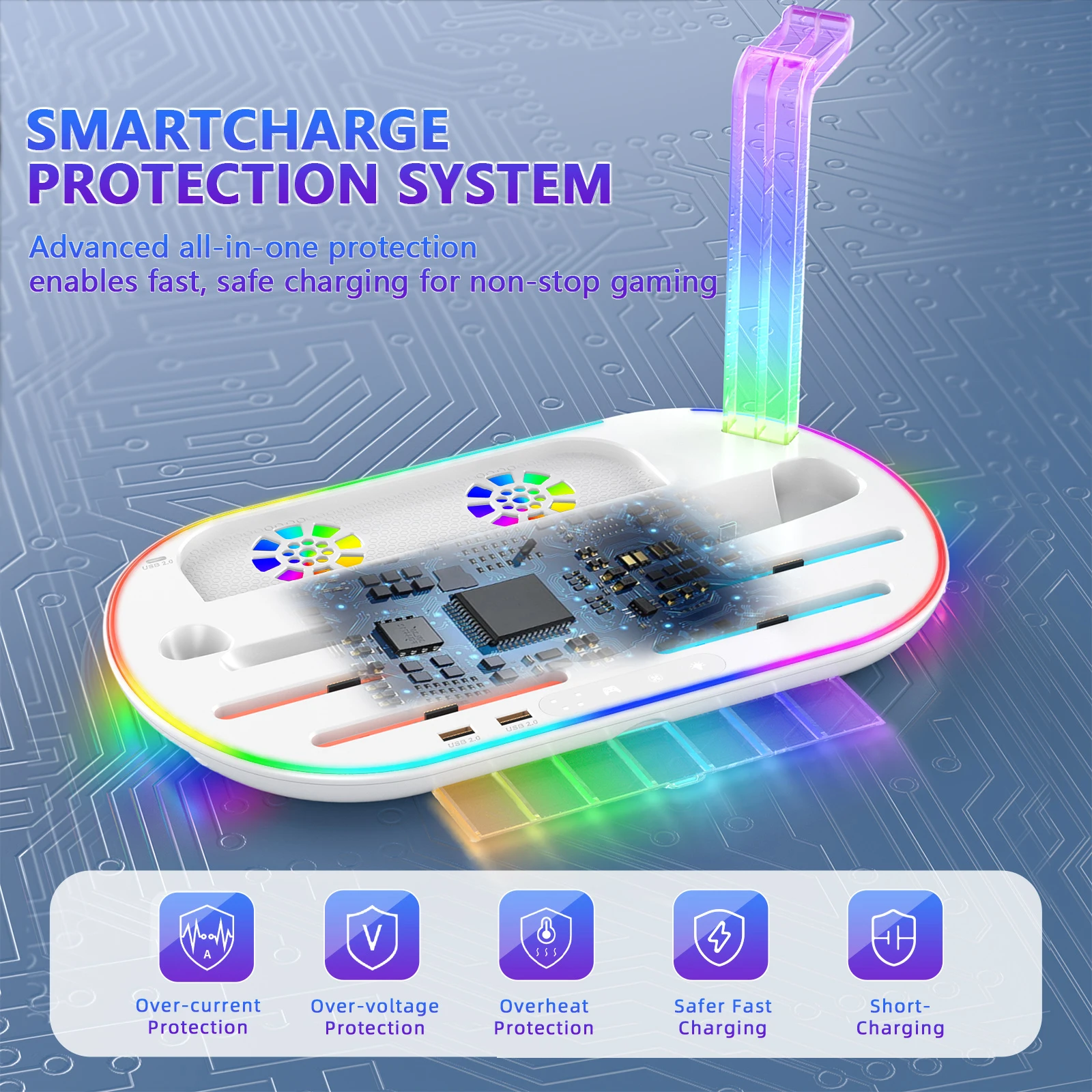 Charging Dock for Nintendo Switch 2 joycons Dock Charger Stand Station Built-in 2 Cooling Fans RGB Docking Station for Switch 2