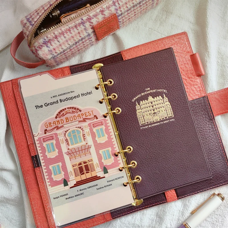 A6/A7 Plastic Sides Dividers Cute 6 Holes Binder Index Dividers Journal Planner Notebooks Accessories The Grand Budapest Hotel
