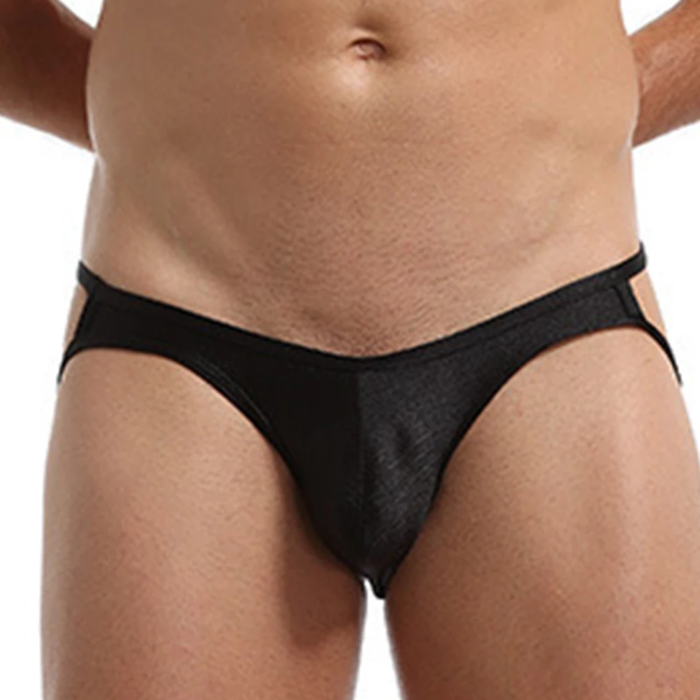 

Sexy Men Jockstrap Underpants Low Rise Crotchless G-String V-Shaped Thong Shiny Bikini Underwear Seduction Erotic Lingerie