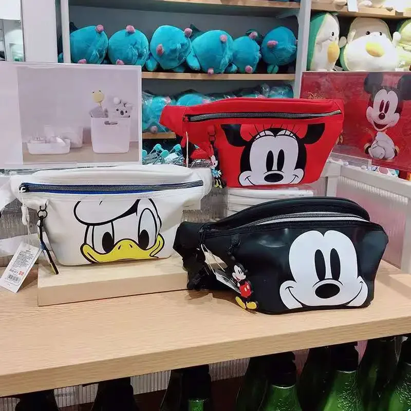 Disney new Mickey men and women belt bag Mickey Mouse shoulder bag chest bag boys girls handbag cute backpack 1