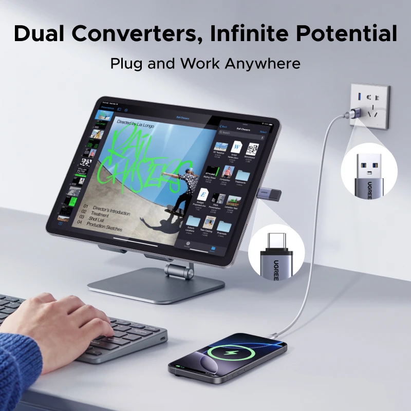 유그린 USB 3.1 OTG 어댑터 USB A(수) - USB C(암) 케이블 컨버터 4/5팩 맥북 삼성 S10 화웨이 USB to 타입-C OTG용