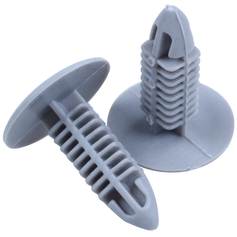 50 PCS 8Mm Hole Gray Plastic Rivet & 30 Pcs Plastic Fastening Screws Gray Flange Fender Bumpers Clips