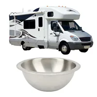 อ่างล้างมือในครัว RV ขนาด10นิ้วอ่างล้างหน้าสแตนเลสทนทานต่อการเกิดสนิมสำหรับเรือตั้งแคมป์เรือยอชท์ 2