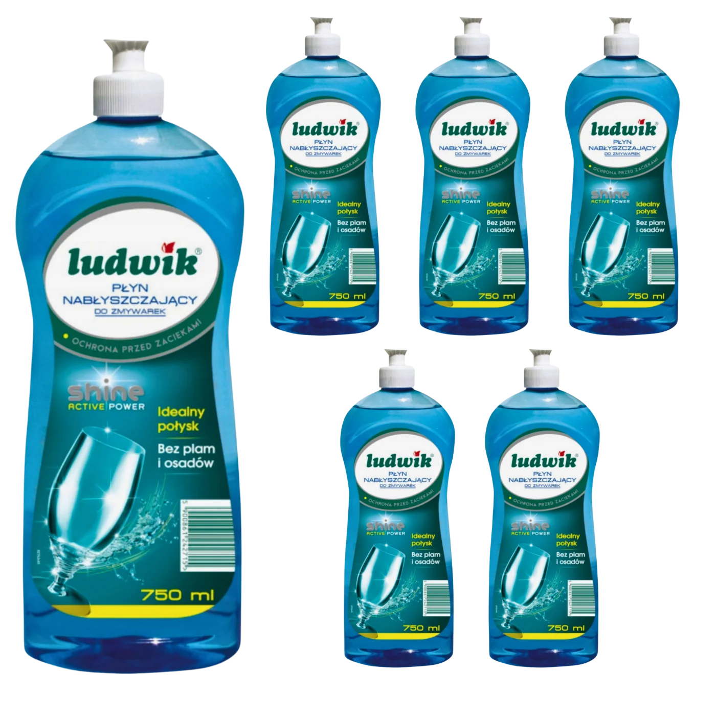 LUDWIK Nabłyszczacz Do Zmywarki 750ml Płyn Do Zmywarek Wysoka Jakość x6 Zestaw z Polski za $19.17 / ~71zł