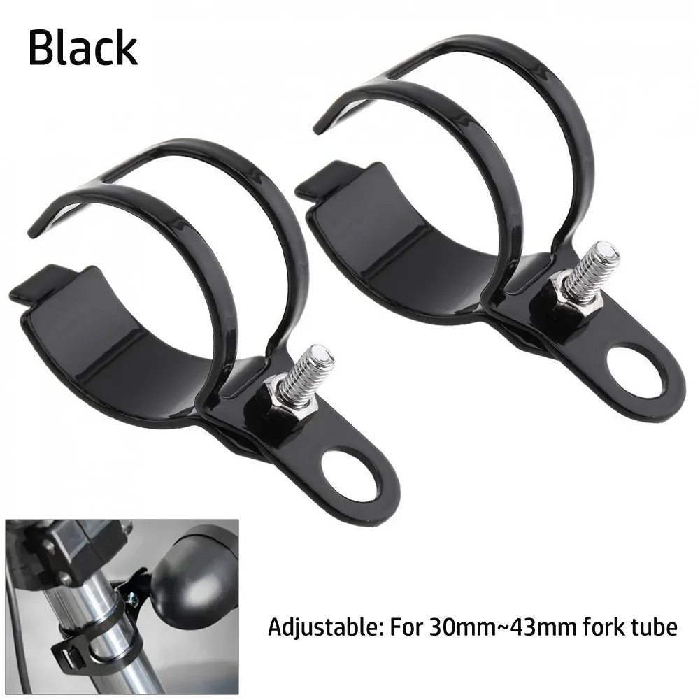 2PCS Motorcycle Turn Signal Light Mount Bracket 30-43mm motorcycle light bracket motorcycle turn signal bracket For Motorbike Front Fork Complete Kit Mount Light Holder Lamp Bracket