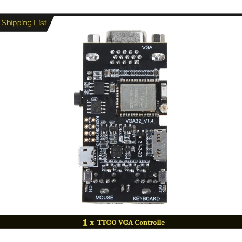 VGA 컨트롤러 보드 PS/2 마우스 키보드 제어 모듈(Micro32 칩셋 게임 엔진 포함) ESP32용 ANSI/VT 터미널