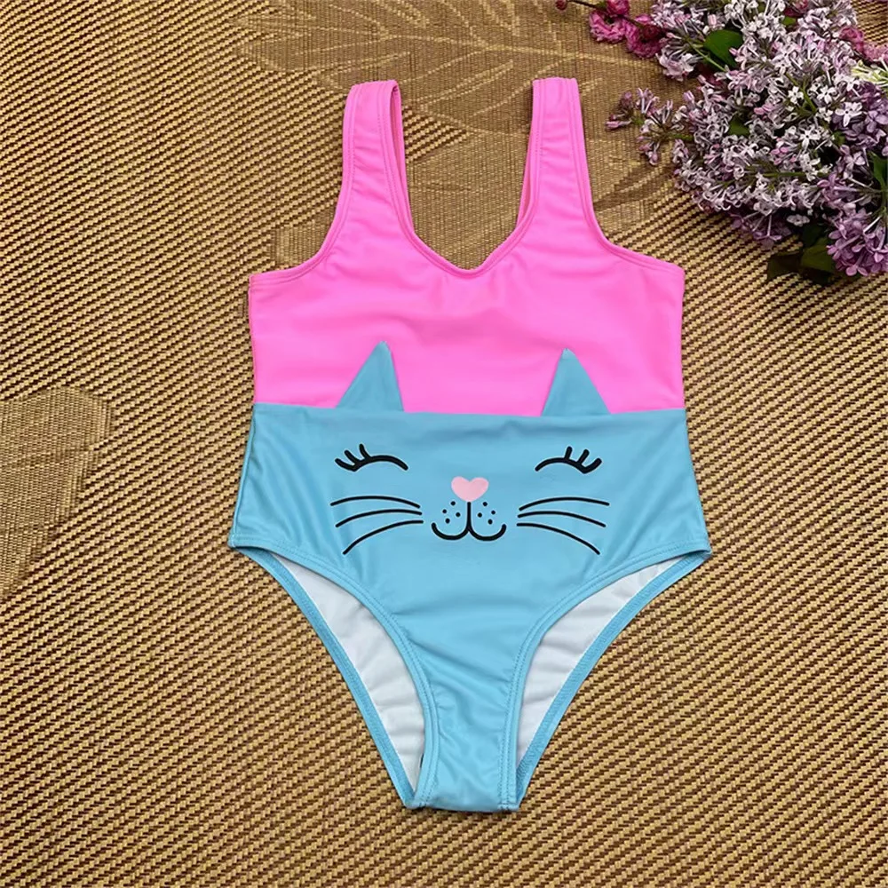 New Fashion Cute Kid One-Piece Sweet Girl Swimwear Stylish Child Hot Summer Beachwear Bathingsuit