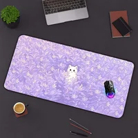 Lilac Mous Pad Kawaii Pastel Cat Mousepad Purple 800x400 Office Accessories Deskpad Cute Table Carpet Custom Desk Protection Mat - Image 2