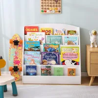5-Tier Kids Bookshelf - Toddler Book Display Shelves for Classrooms, Playrooms, and Nursery - Wooden Children Book Rack 1