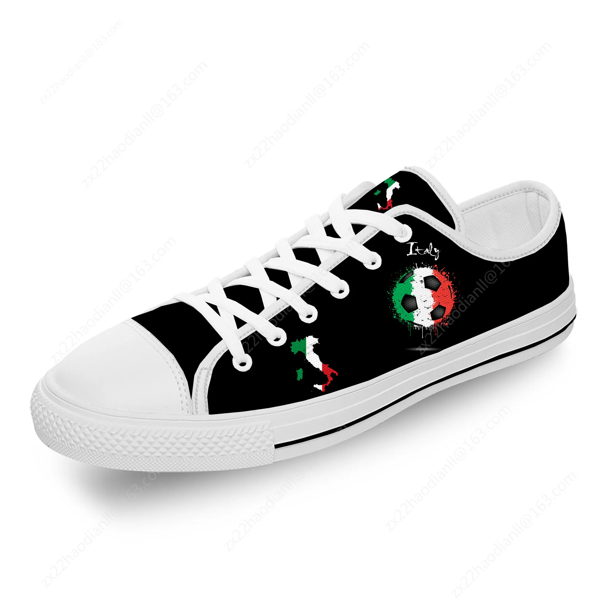 Italy Italian Italia Flag Patriotic White Cloth 3D Print Low Top Canvas Fashion Funny Shoes Men Women Breathable Sneakers