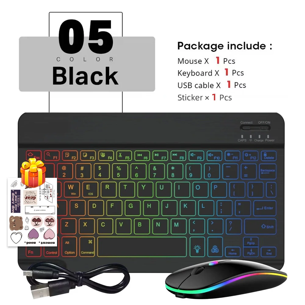 Enhanced Wireless Bluetooth Keyboard and Mouse for Tablets and Phones - Multi-Language Support