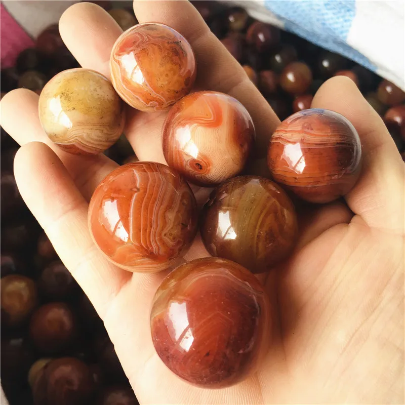 

natural crystal silk agate ball fossil decorated bal