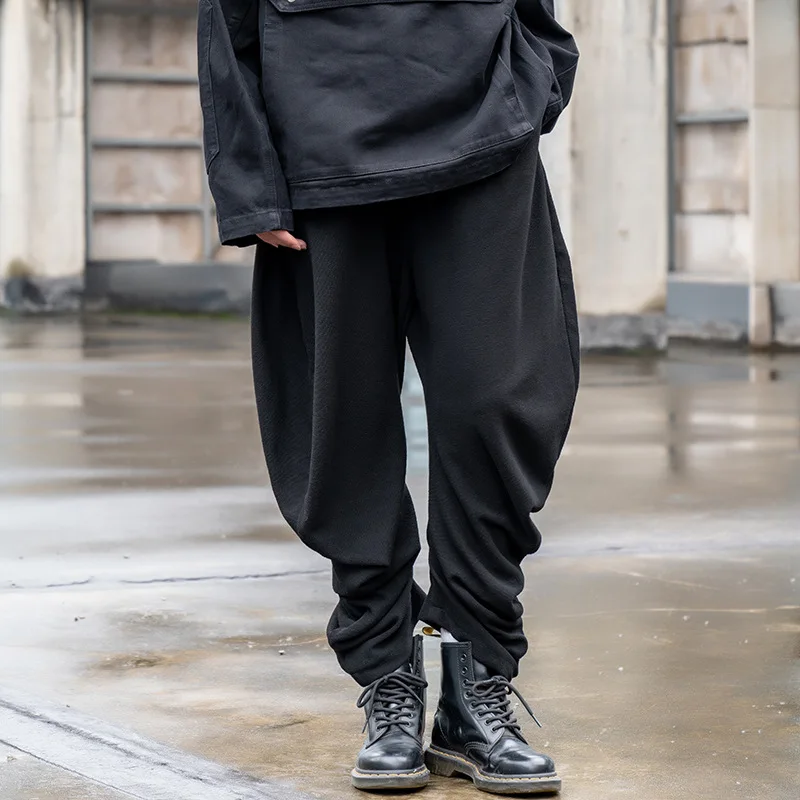 sequel ラインチノ　ブラック　Lサイズ　新品未使用 New Black Men Clothing Loose Straight Velvet Pants Scimitar