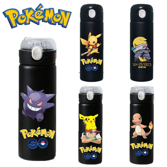 380ML Pokemon Pikachu Gengar Stainless Steel Thermos Bottle Anime Boy  Portable Thermos Cup Bullet Cover Students