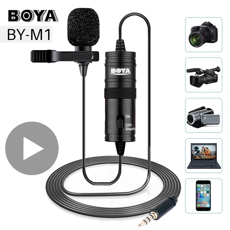 

Lavalier Microphone Lapel Mini Buttonhole For Dslr Camera On-Camera Do Cell Phone Computer PC Micro Tie Gaming Mikrofon Mic DJ