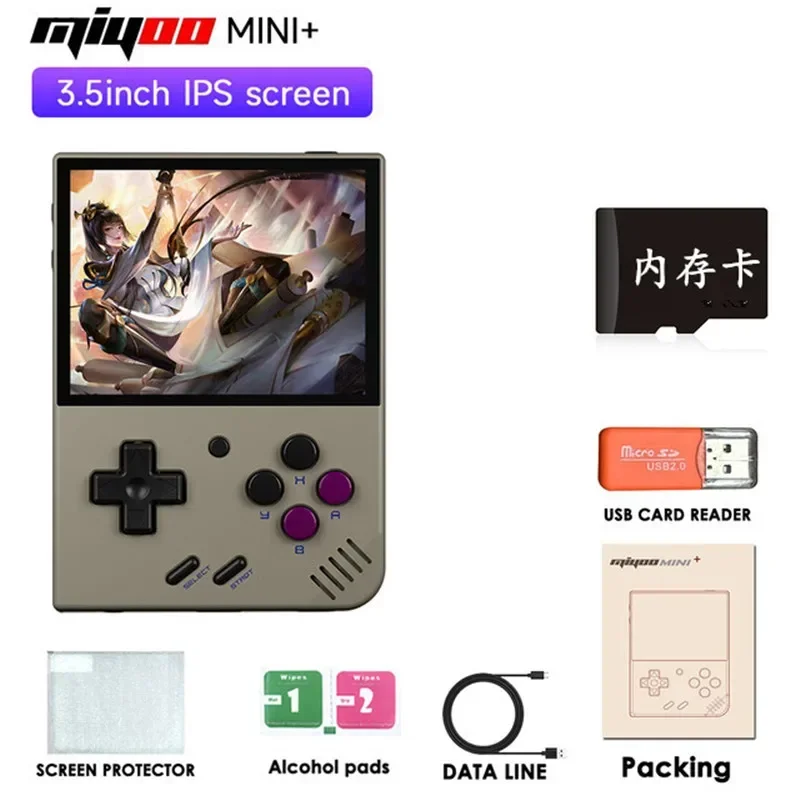 Miyoo Mini Plus Console Di Gioco Portatile, Ips Tela Hd, Sistema Linux, 35000 + Console Retro Para Ps, Sfc, Mame, 3.5"