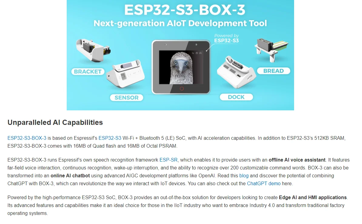 ESP32-S3-BOX-3 Next-Gen Open-Source AIoT Kit - Espressif Systems