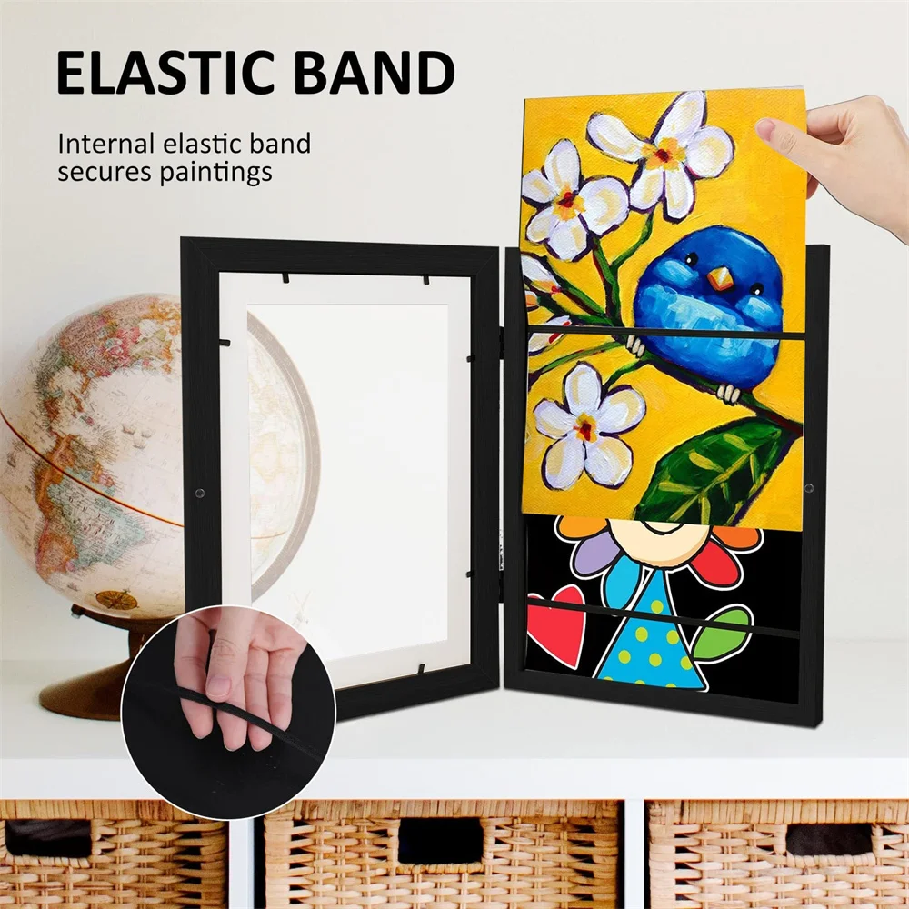 

Kids Art Photo Storage Frames Paintings Schoolwork Display Oil Painting Storage Artwork Picture Box Opening Changeable