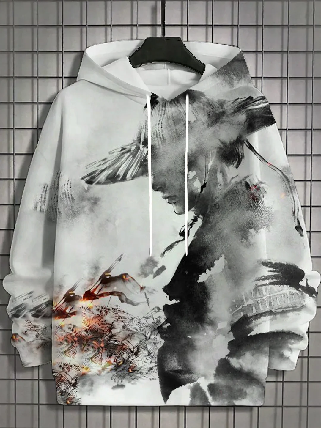 thumbnail image 1 of Sudadera con capucha para hombre nueva de otoño 2024 con estampado 3D de samuráis japoneses, sudadera con capucha de estilo hip hop de moda callejera, ropa para hombre, 1 of 5