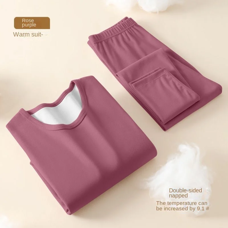 thermal underwear sets Women Red Purple Thermal Underwear Winter Long Johns Fleece Base Layer Sets