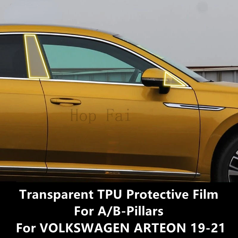 

For VOLKSWAGEN ARTEON 19-21 A/B-Pillars Transparent TPU Protective Film Anti-scratch Repair Film Accessories Refit