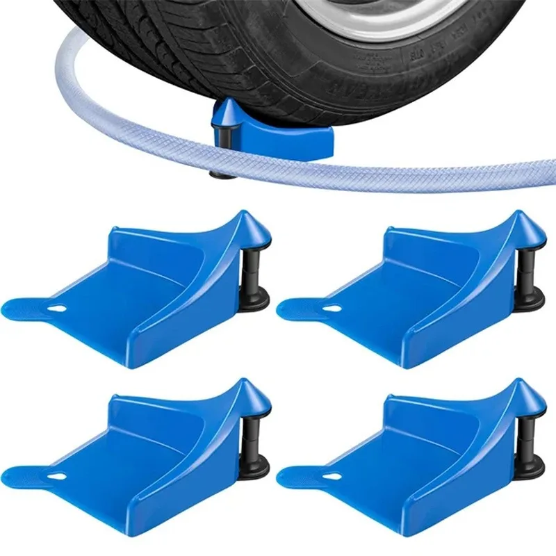 Car Hose Guide 1/2/4pcs Tire Hose Roller For Car Washing Detailing Tire Guide Wheel Rolling System Tool