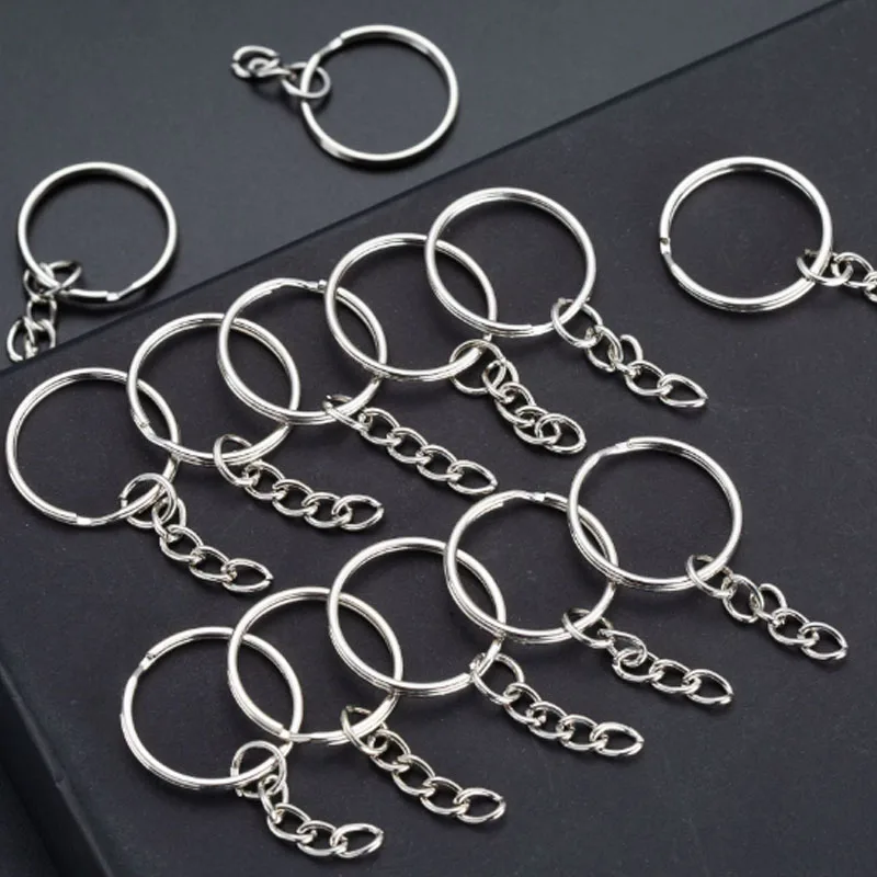 DIY 금속 빈 열쇠 고리 열쇠 고리 분할 반지 Keyfob 열쇠 고리 랍스터 걸쇠 열쇠 고리 열쇠 펜던트 반지 스테인레스 스틸 반지
