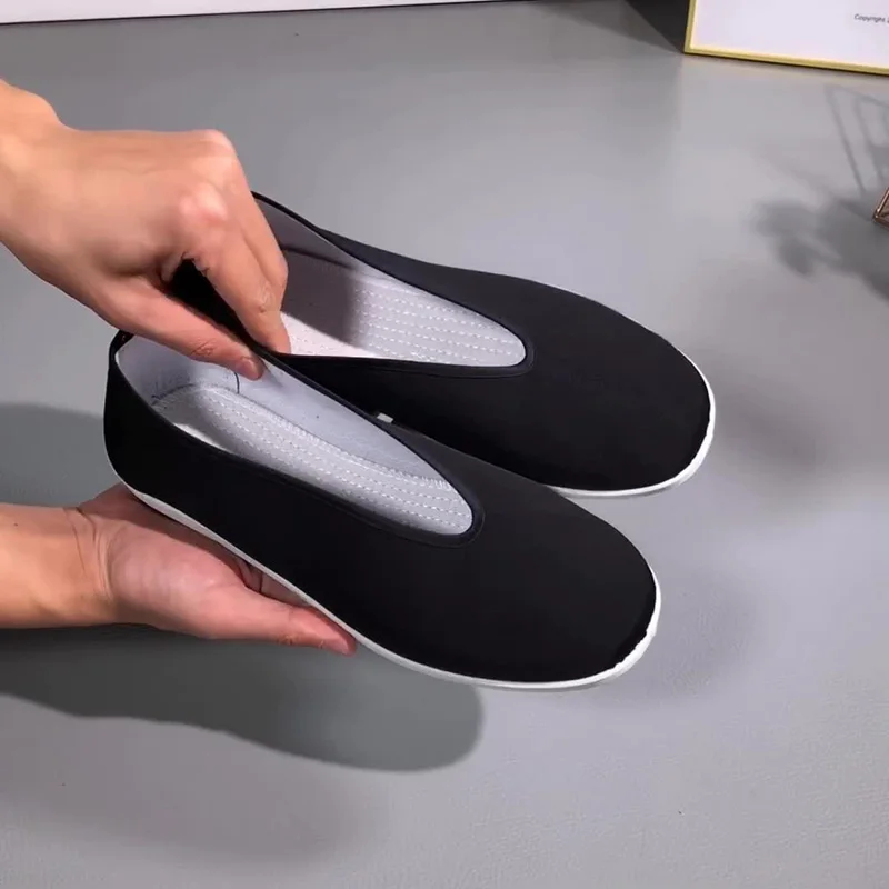 Adult Teenagers Chinese Kungfu Shoes Black Bruce Lee Martial Art Tai Chi Sports Shoes Men Wing Chun Traditional Canvas Sneakers