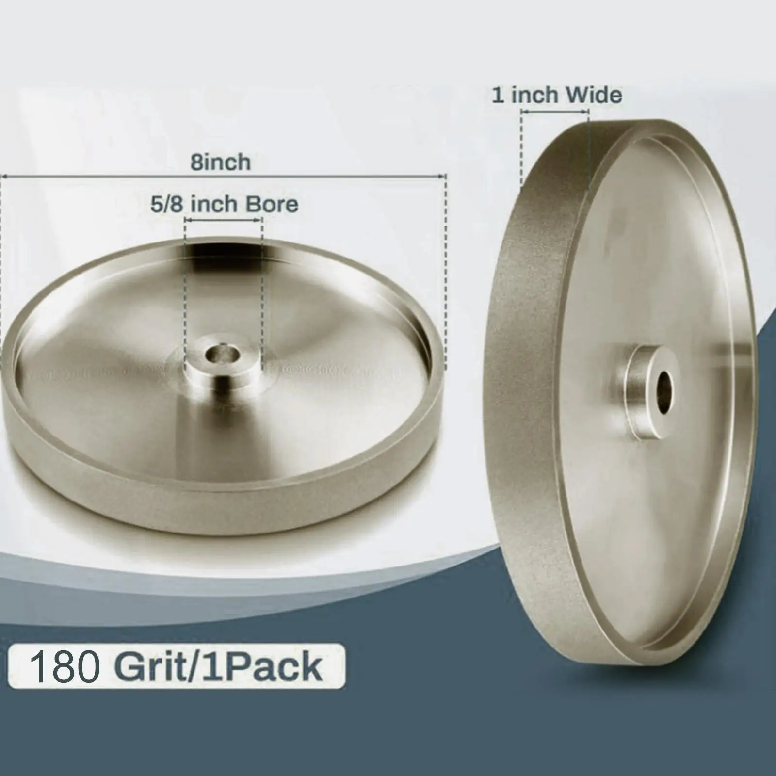 Cbn Grinding Wheel 180 Grit Sturdy Accessory 8 inch 5/8" Arbor 1"Wide for Woodturning Tools Sharpening High Speed Steel Tools