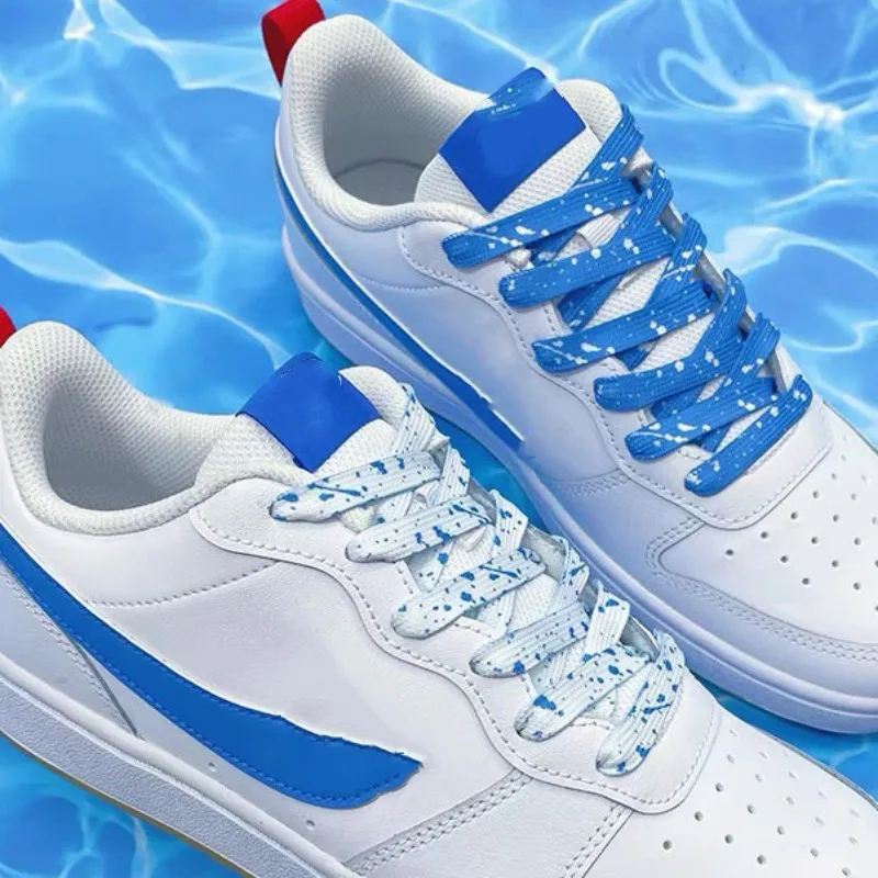 Bunte Splash Ink AF1 Schnürsenkel Damen Vergoldung Herren Rot Schwarz Handbemalt Sport Casual Basketball Schuhe Schnürsenkel 100/120/140/160 – Detail 13