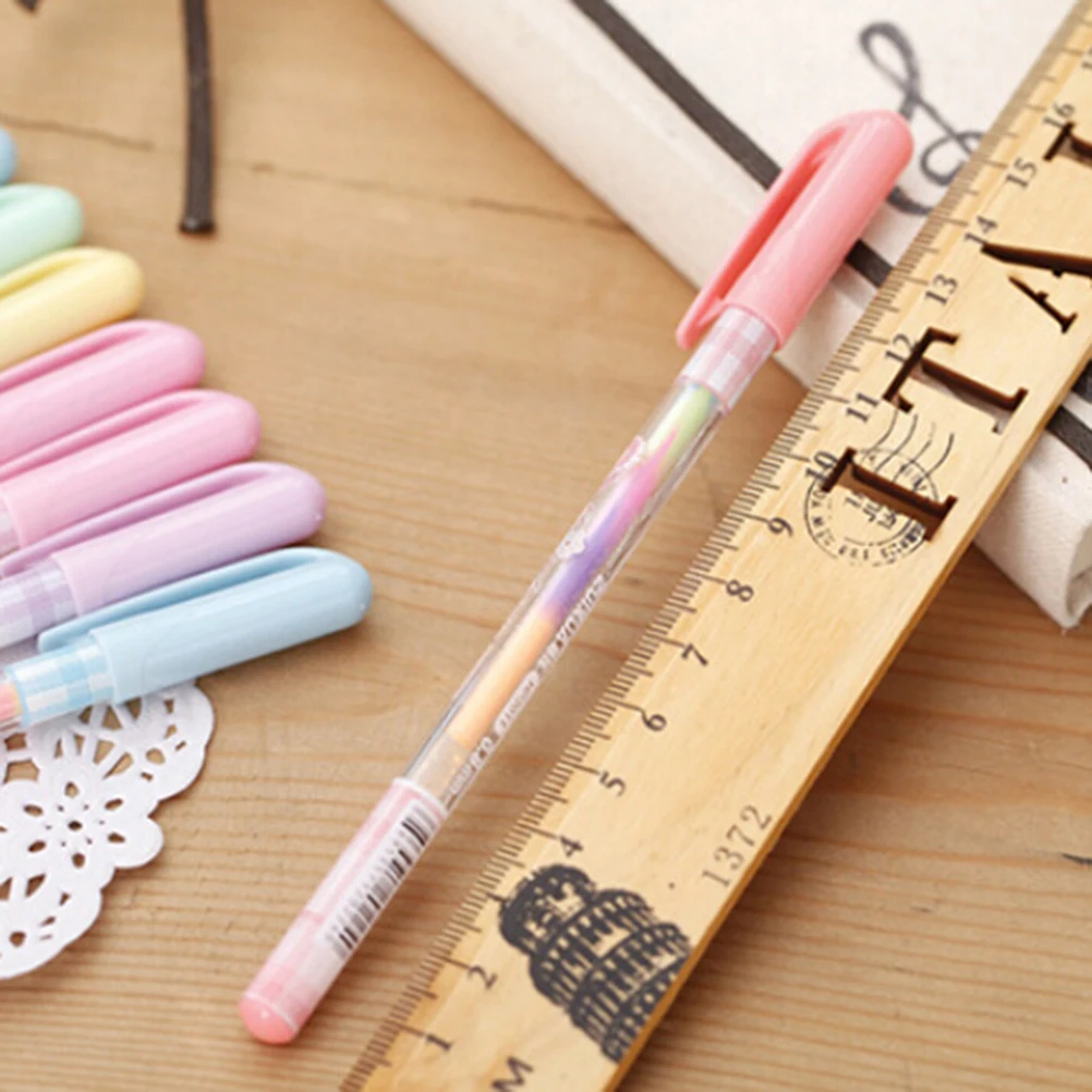 1pcs 6 Colors Pen Fluorescent Paint Pens Pencils Writing Markers Highlighters Highlighter Pens Kids Painting Gift 0.8mm