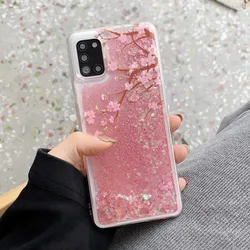 Flower Liquid Quicksand Glitter Bling Clear TPU Phone Case - S26 Plus (Up)