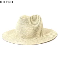 Wholesale Sun Hats Men Women Summer Panama Wide Brim Straw Hats Fashion Colorful Outdoor Jazz Beach Sun Protective Cap 4