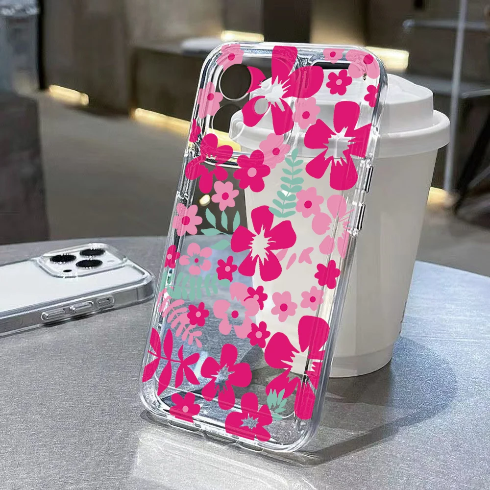 รูปสินค้า เคสใสลายดอกไม้สวยหรู ปกป้อง iPhone 17 Pro Max ทุกรุ่น