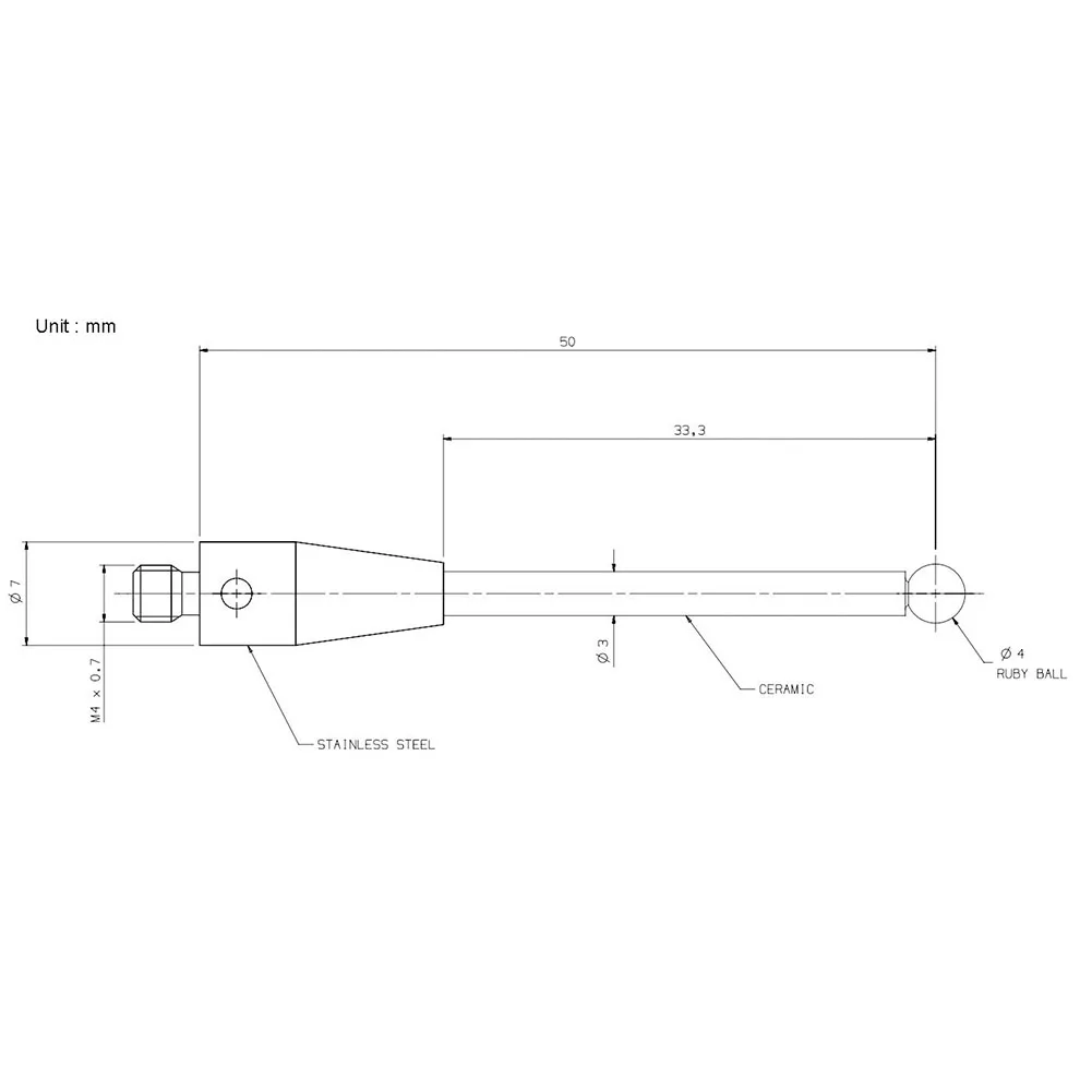 

CMM M4 Thread Stylus Ru by Ball Tip Styli, керамический удлинитель стержня A 5000 7755, подходит для большинства применений