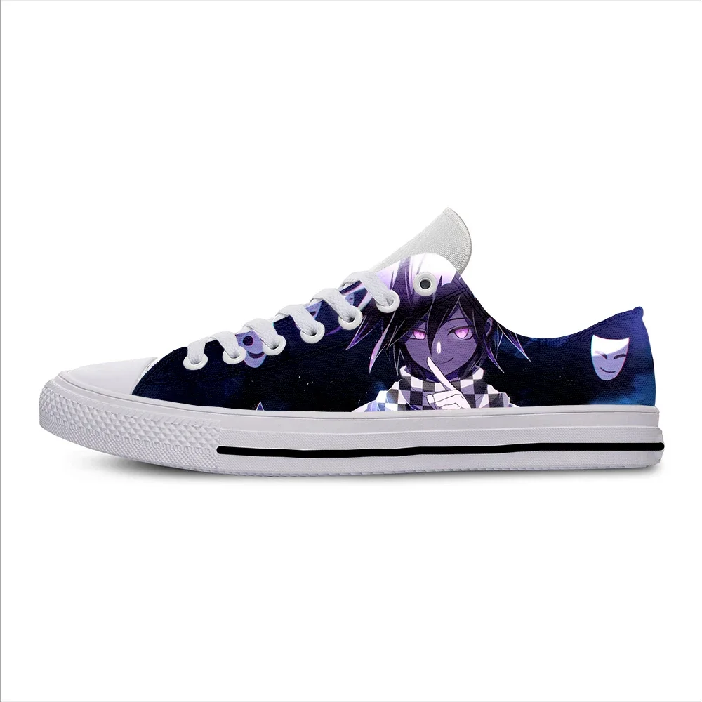 Hot Danganronpa Kokichi Ouma Anime Casual Shoes Low Top Lightweight Classic Board Shoes Breathable Men Women Latest Sneakers