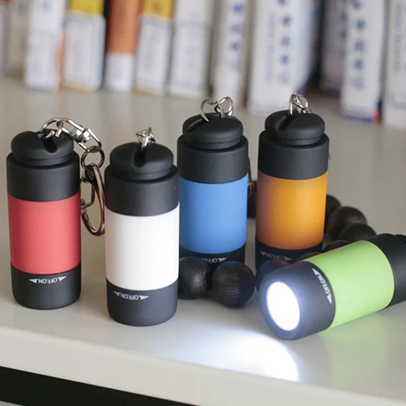 LED Micro Pocket Flashlight Portable USB Rechargeable Keychain Flashlight Waterproof Home Outdoor Hiking Camping Flashlight