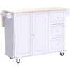 Kitchen Island Cart on Wheels - Portable Kitchen Island with Drop Leaf, Rolling Kitchen Island with Storage 6